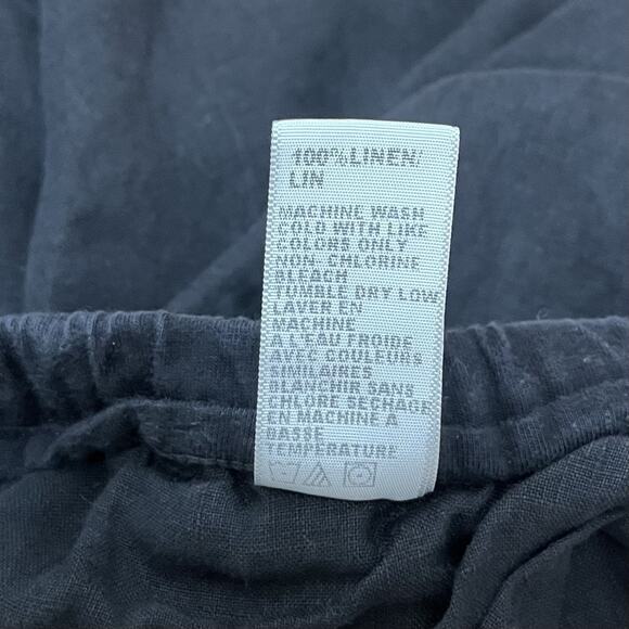 Standard James Perse Womens 100% Linen Straight Leg Pants Size 2 US M Black - Picture 8 of 9